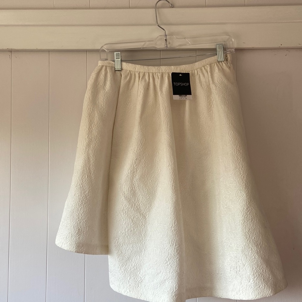 White Topshop Embossed Patterned Skirt - NWT!